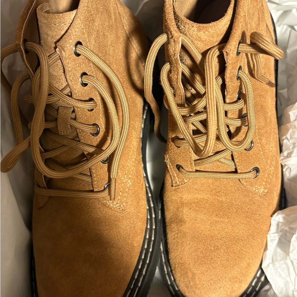 Paolo Women’s cognac/ camel, suede, laced boots~ style is called Taylor.